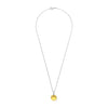 Ti Sento Cushion Cut Yellow Stone Pendant Necklace, Silver