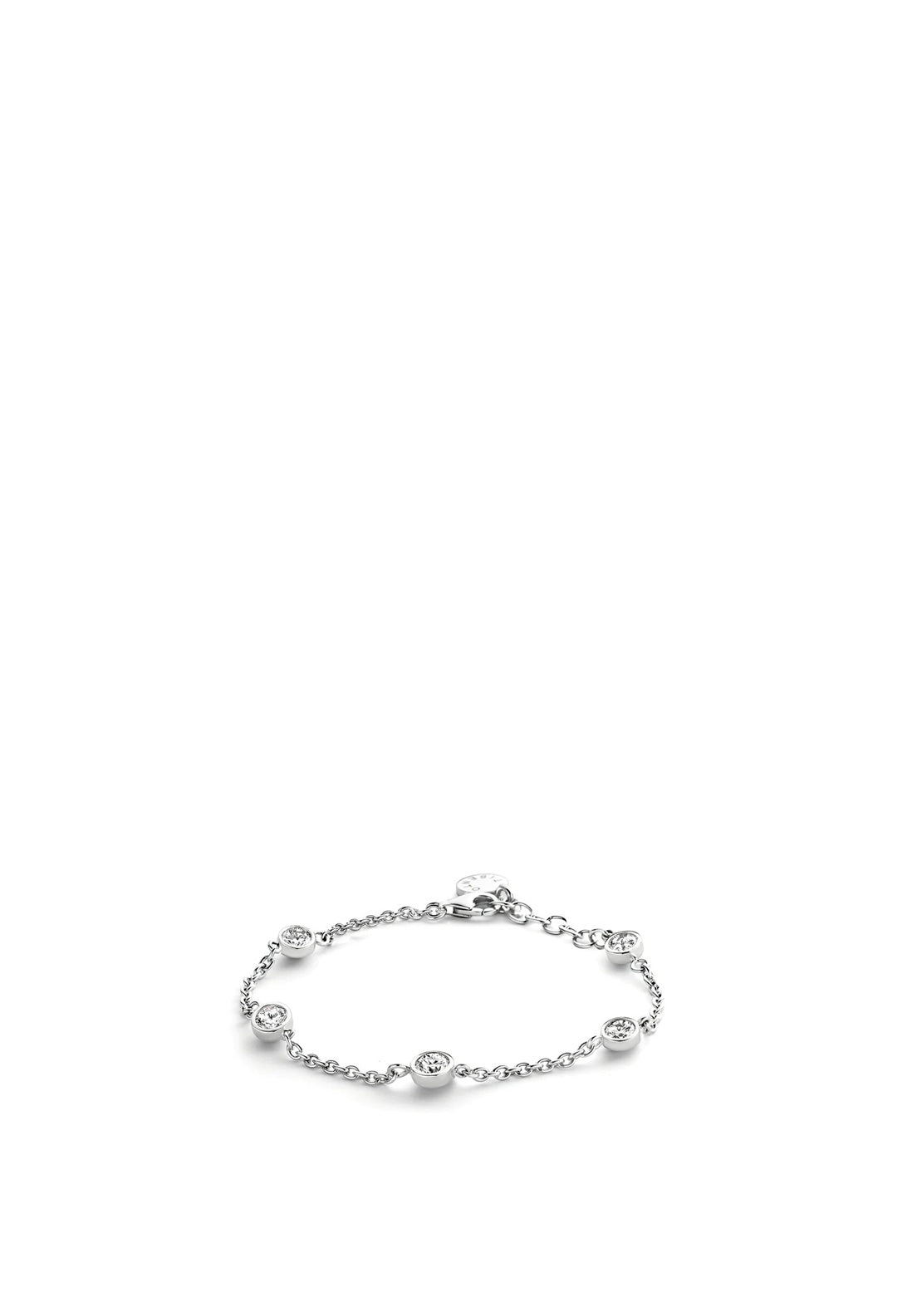 Ti Sento CZ Bead Bracelet, Silver