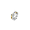 Ti Sento CZ Blend Intertwined Band Ring, Silver & Gold