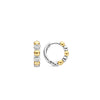 Ti Sento CZ Bubble Huggie Hoops, Silver & Gold