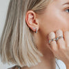 Ti Sento CZ Bubble Huggie Hoops, Silver & Gold