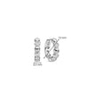 Ti Sento CZ Bubble Huggie Hoops, Silver