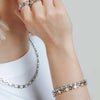 Ti Sento CZ Bezel Set Row Bracelet, Gold & Silver