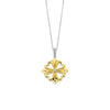 Ti Sento CZ Centre Clover Pendant Necklace, Gold