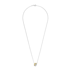 Ti Sento CZ Circle Crossover Necklace, Gold & Silver