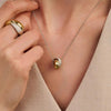 Ti Sento CZ Circle Crossover Necklace, Gold & Silver