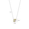 Ti Sento CZ Circle Crossover Necklace, Gold & Silver