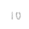 Ti Sento CZ Cluster Huggie Earrings, Silver