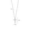 Ti Sento CZ Cross Pendant Necklace, Silver