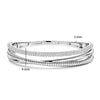Ti Sento CZ Crossover Bangle, Silver