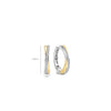 Ti Sento CZ Crossover Hoop Earrings, Gold