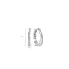 Ti Sento CZ Crossover Hoop Earrings, Silver