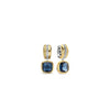 Ti Sento Blue CZ Cushion Hoop Earrings, Gold