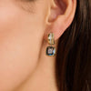 Ti Sento Blue CZ Cushion Hoop Earrings, Gold