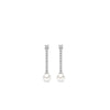 Ti Sento CZ Drop Pearl Earrings, Silver