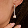 Ti Sento CZ Drop Pearl Earrings, Silver