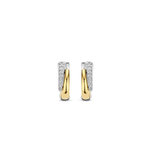 Ti Sento CZ Layered Hoop Earrings, Gold
