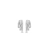 Ti Sento CZ Layered Oval Hoop Earrings, Silver