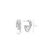 Ti Sento CZ Layered Oval Hoop Earrings, Silver