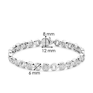 Ti Sento CZ Link Bracelet, Silver