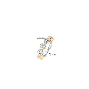 Ti Sento CZ Link Ring, Gold & Silver
