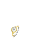 Ti Sento CZ Mother of Pearl Signet Ring, Gold Size 58