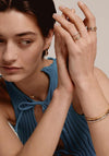 Ti Sento CZ Nugget Bangle, Silver
