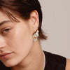 Ti Sento CZ Pavé Geometric Earrings, Gold & Silver
