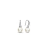 Ti Sento CZ Pearl Hook Earrings, Silver