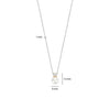 Ti Sento CZ & Pearl Necklace, Silver