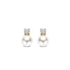 Ti Sento CZ & Pearl Stud Earrings, Gold