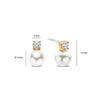 Ti Sento CZ & Pearl Stud Earrings, Gold
