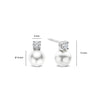 Ti Sento CZ & Pearl Stud Earrings, Silver