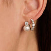 Ti Sento CZ & Pearl Stud Earrings, Silver
