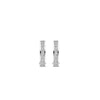 Ti Sento CZ Row Huggie Hoops, Silver