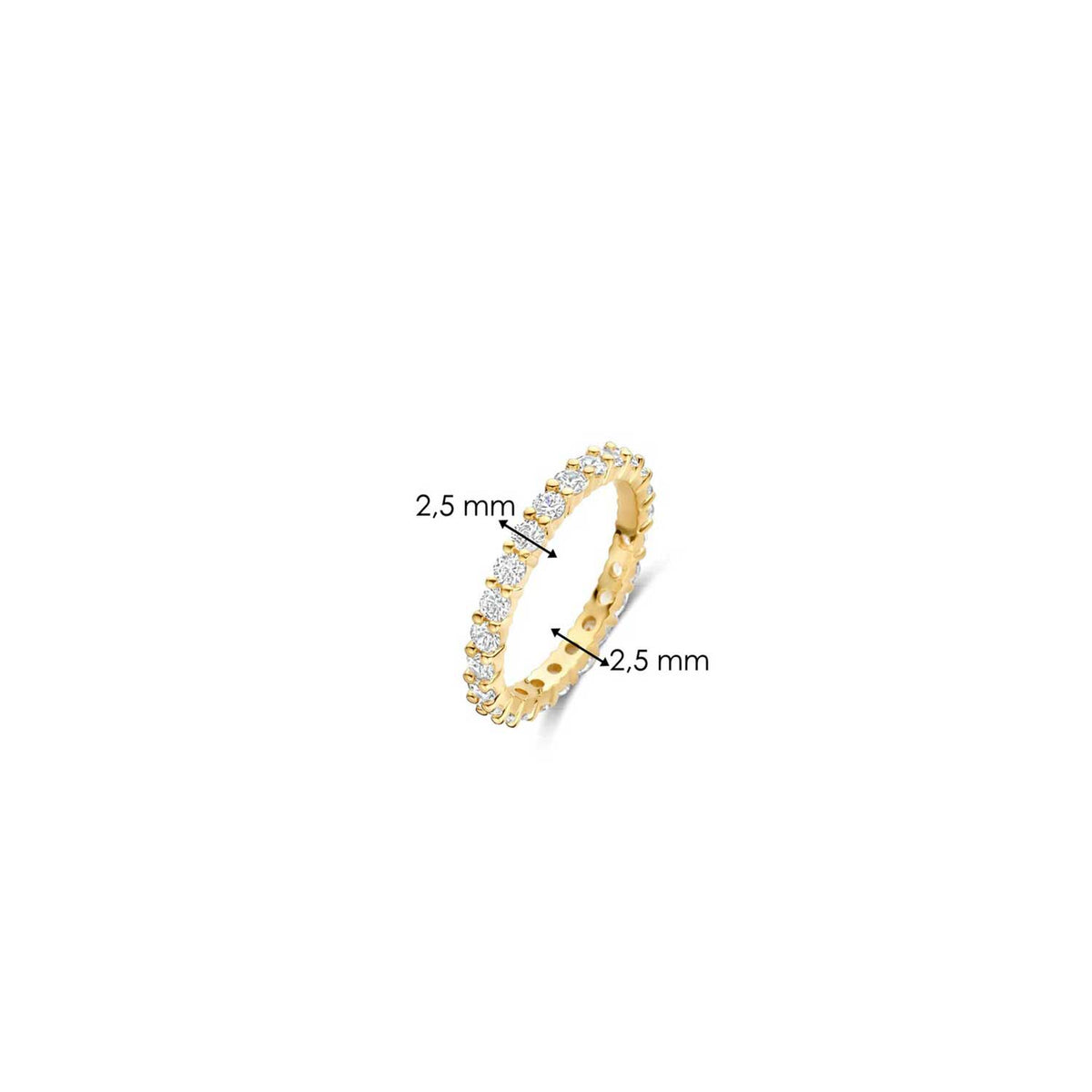 Ti Sento CZ Row Ring, Gold