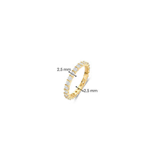 Ti Sento CZ Row Ring, Gold