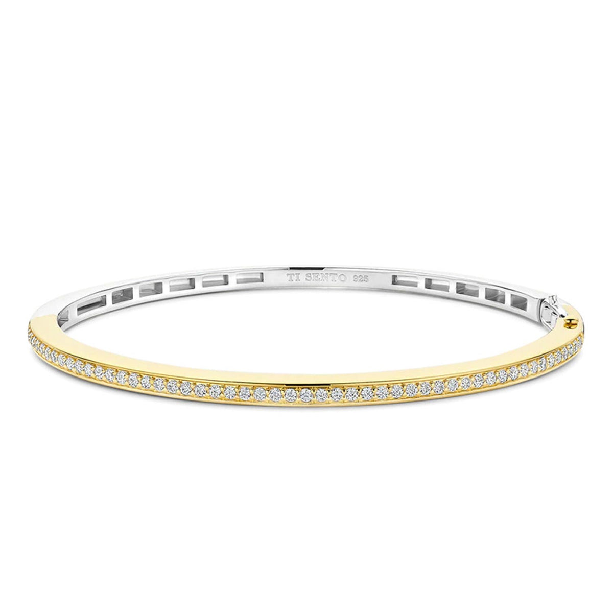 Ti Sento CZ Slim Bangle, Gold