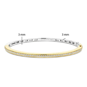 Ti Sento CZ Slim Bangle, Gold