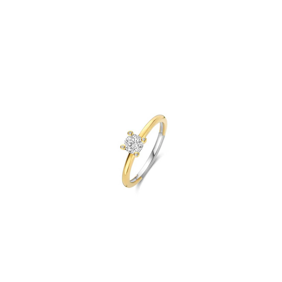 Ti Sento CZ Solitaire Ring, Gold