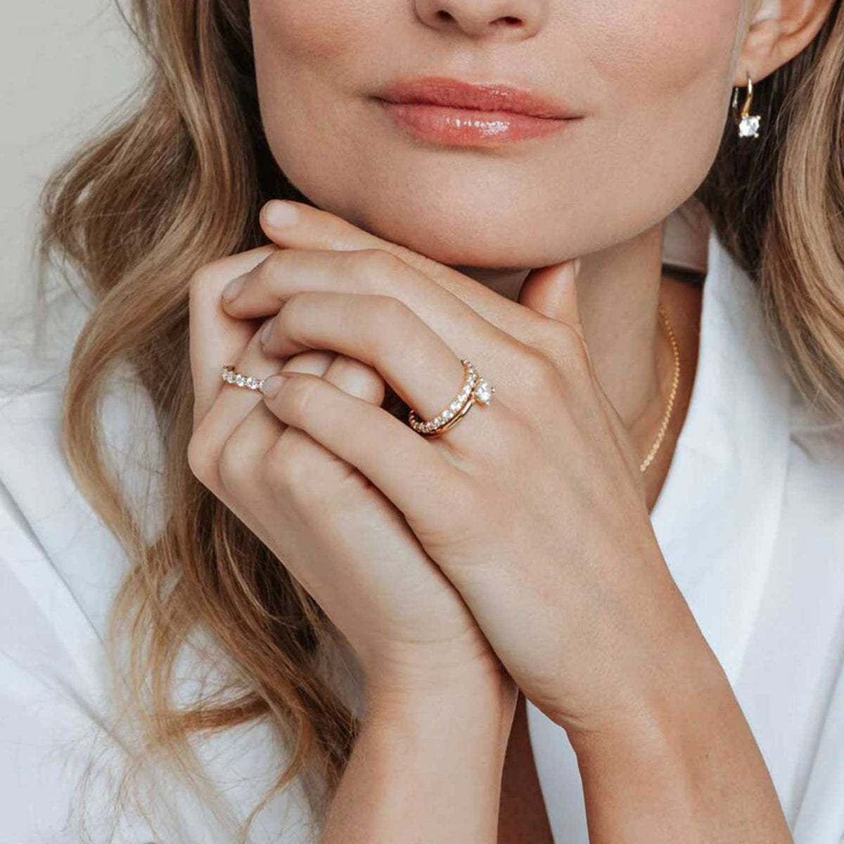Ti Sento CZ Solitaire Ring, Gold