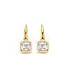 Ti Sento CZ Square French Hook Earrings, Gold