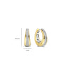 Ti Sento CZ Stripe Chunky Hoop Earrings, Gold