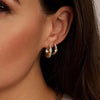 Ti Sento CZ Stripe Chunky Hoop Earrings, Gold