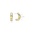 Ti Sento CZ Stripe Half Hoop Earrings, Gold