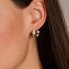 Ti Sento CZ Stripe Half Hoop Earrings, Gold