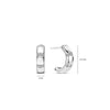 Ti Sento CZ Stripe Half Hoop Earrings, Silver