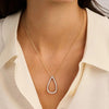 Ti Sento CZ Teardrop Necklace, Gold & Silver