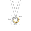 Ti Sento CZ Two-Tone Swirl Pendant Necklace, Silver & Gold