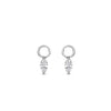 Ti Sento CZ Water Droplet Ear Charm, Silver